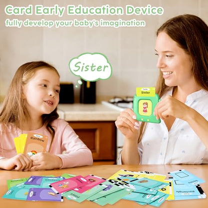 Talking Flash Cards,Kids Toddler Flash Cards with 240 Sight Words,Montessori Toys,Autism Sensory Toys,Speech Therapy Toys,Learning Educational Toys Gifts for Age 4 5 6 Years Old Boys and Girls - style: Dinosaur Green