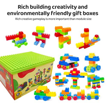 2025 Latest 177 PCS 1 * 1-1 * 3 Inch Large Building Blocks for Toddlers Ages – Brick Set with Cars & Baseplate, Educational STEM Toy for Kids,1 2 3 4 5 6 Blocks(177pcs+1 Board) - style: 1*1-1*3 Inches+1 board