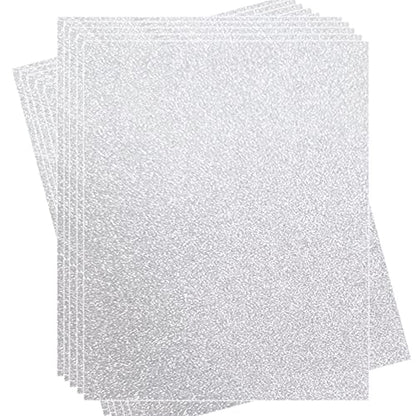 20 Sheets Glitter Thick Paper Cardstock Blank, 8.5 x 11 inches, Silver | For DIY Birthday, For Wedding Party Supplies, Invitation Cards Making - color: Silver