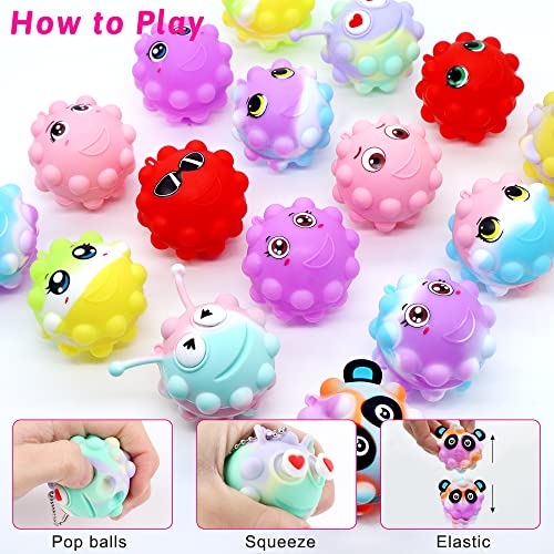 30 Pack Animal Pop Balls Party Favors for Kids,3D Pop Balls Fidget Toys,Birthday Gifts for Boys & Girls,Goodie Bag Stuffers,Pinata Stuffers Filler,Carnival Prizes,Treasure Box Toys,Kids Prizes - style: 30PCS Animal Pop balls