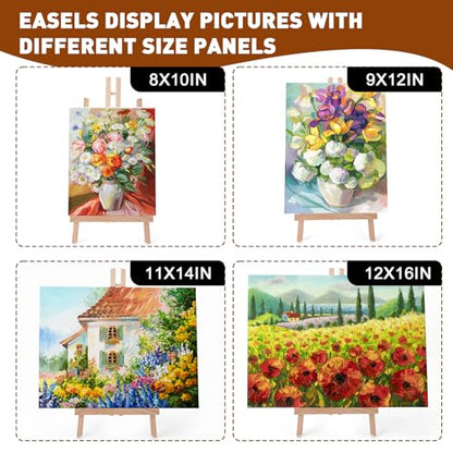 16 Pack 15 Inch Wood Easels, Easel Stand for Painting Canvases, Art, and Crafts, Tripod, Painting Party Easel, Kids Student Tabletop Easels for Painting, Portable Canvas Photo Picture Sign Holder - style: 15"-16p