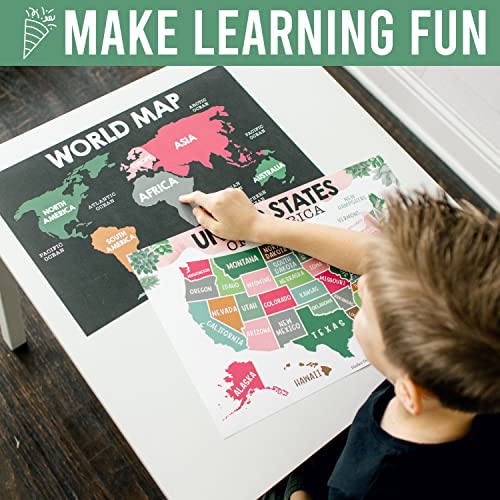 Hadley Designs 4 Cactus Pre K Learning Posters For Toddlers 1-3 - ABC Posters, 9 Classroom Decor, Classroom Motivational Posters, Solar System Poster For Kids Maps, Classroom Rules