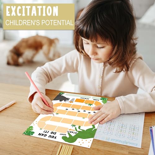 10 Dinosaur Reward Chart with 216 Round Stickers, Incentive Behavior Chart for Kids at Home Classroom, Kids Routine Daily Chore Sticker Chart-A09 - style: Dinosaur Reward Chart with