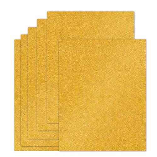 20 Sheets Gold Glitter Cardstock 8.5 x 11 Inches, Heavyweight 250gsm Premium Sparkling Card Stock Paper for Card Making DIY Craft Party Decoration School Student Supplies (Gold) - color: Gold