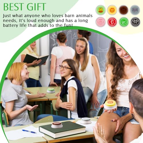 Syhood 8 Pcs Animal Sounds Buzzer for Trivia Games Answer Buzzers Feud Jeopardy Buzzer Button with Lights and Sounds for Party Game Show (Jungle and Farm Style) - style: Jungle and Farm Animal