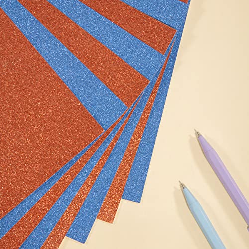 20 Sheets Glitter Thick Paper Cardstock Blank, 8.5 x 11 inches, Blue | For DIY Birthday, For Wedding Party Supplies, Invitation Cards Making - color: Blue
