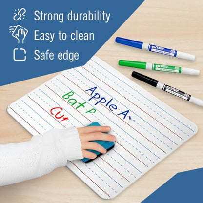 Small White Board for Kids 2 PK, Double Sided Small Dry Erase Board, 4 Fine Tip Markers, 2 Mini Erasers Mini Whiteboard for Kids, Lapboard perfect for Homeschool Supplies, Office, Classroom
