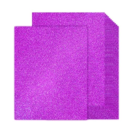 30 Sheets Purple Glitter Cardstock 8.5 x 11 Inches, 92lb/250gsm No Shed Sparkling Card Stock Paper for Card Making, DIY Crafts, Scrapbooking, Compatible with Cricut, Party Decoration, School Supplies - color: Purple