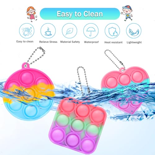 30PCS Party Favors for Kids,Bulk Fidget Toys, Birthday Party Toys, Small Classroom Prizes Box Fidgets Toys for Kids Toddlers Adult, Goodie Bag Stuffers, Treasure Chest, Bubbles Poppers (Square) - style: Square-30