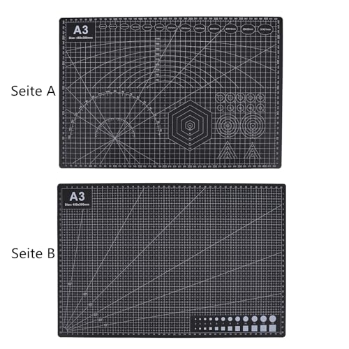 Cutting Mat A3 Black, Self Healing Cutting Mat 12x18 Inch, 5-Ply Craft Board Black, Hobby Board for Crafts 18x24 Inch - color: Black