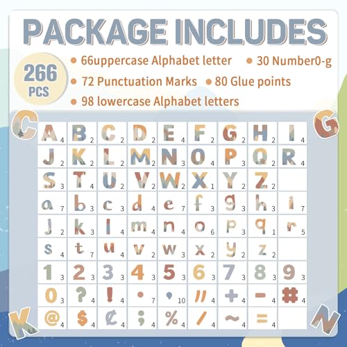 266PCS Letters Combo Pack Set Bulletin Board Letters Moving Mountains Letters and Number Accents for Bulletin Board Display Home School Classroom Decor - style: Moving Mountains