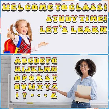 150 PCS Large 6" Bulletin Board Letters Set, Pencil Themed Classroom Alphabet Cutout Letter for Bulletin Board Display Home School, A Great Helper to Inspire Students' Learning Interest - style: Pencil Themed