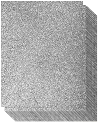 Silver Glitter Cardstock - One-sided - Non-Adhesive - 20 Pack - 8.5 x 11 Inches - Premium Glittery Sheets for DIY Crafts, Art Projects, Party Decor, Gift Box Wrapping - Silver Sparkling Paper | 250GSM - color: Sliver - Non-Adhesive