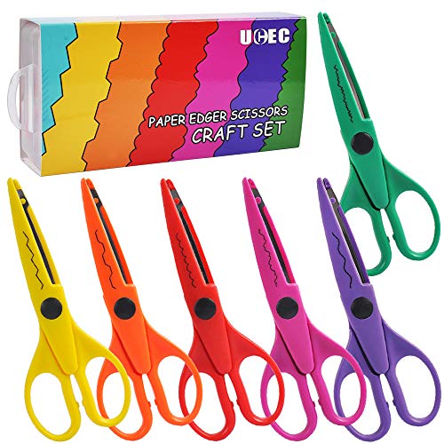 UCEC 6 Pack Decorative Edge Craft Scissors Set, Extended Pattern Paper Edger Scissors with Different Designs for Kids, Teachers, Scrapbooking, DIY Arts and Crafts - color: Style 3