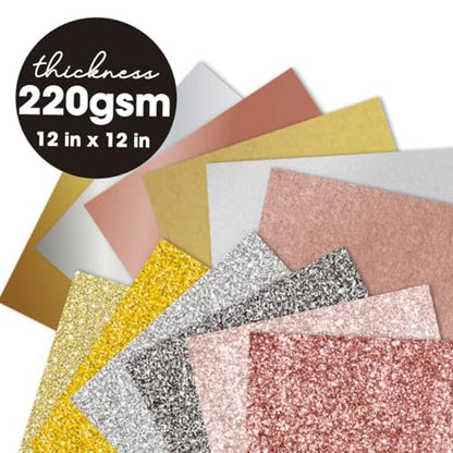 36 sheets Gold Sliver Rose Gold 12x12 Cardstock Scrapbook Decorative Paper for Card Making Journaling Origami Scrapbook Paper Scrapbooking Supplies