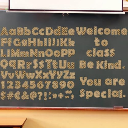 260pcs Letters Combo Pack Set Burlap Decorations Alphabet Letters Numbers Bulletin Board Block Accents Cutouts - style: Burlap