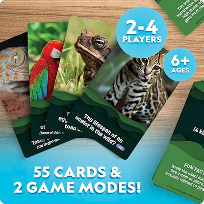 National Geographic Anyone's Guess Rainforest Animals Trivia Cards - Kids Trivia Card Game with 55 Jumbo Cards, Animal Games, Trivia Game - style: Rainforest Animal Trivia