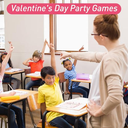 COCHIE 30 Players Valentine's Party Games for Adults Family Office Large Groups, Valentines Parties Words Pictionary Game, Phrases Riddle Game, Word Scramble Games with Answer Key - style: Valentine's Day