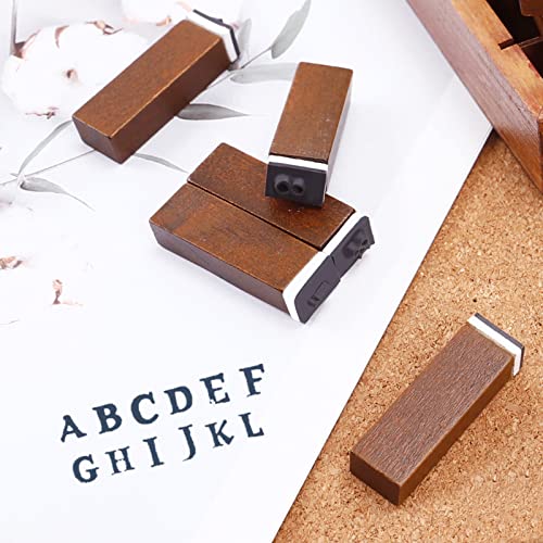 UCEC 70pcs Alphabet Stamps for Clay, Rubber Letter Stamps for Crafting, Wooden Letter Number and Symbol Stamp Set for Scrapbooking Supplies DIY Craft Card Making - color: Roman