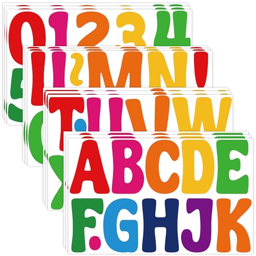 Letter Stickers Large Bulletin Board Letters for Classroom,12 Sheets 150Pcs Alphabet Stickers Big Self Adhesive Vinyl Letter Stickers for Poster Board Display Chalkboard Mailbox Decor(Colorful,3 Inch) - color: Colorful, size: 3 Inch