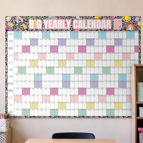 Thenshop 2026-2027 Dry Erase Wall Calendar Large 33'' x 44'' Big Academic Yearly Calendars for Wall Includes Laminated Calendar and Pins Marker for Schedule Planner Classrooms Home Office(Classic) - style: Classic