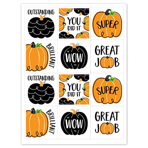 CTP Doodle Pumpkin Rewards Stickers for Classroom & Home School Students, 60 Count (Creative Teaching Press 10624) - color: Doodle Pumpkin