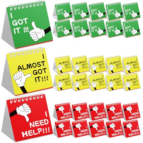 JoeyfulMind 30Pcs I Need Help Mini Flip Charts Signs Math Classroom Must Haves Behavior Chart for Classroom Supplies for Kids Teacher Supplies for Classroom Management Tools - color: Type-a