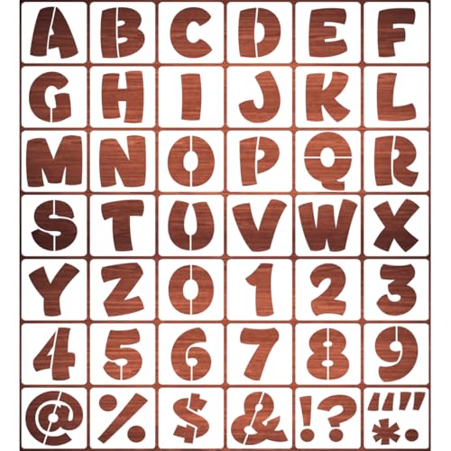 5 Inch Letter Stencils for Painting - 42 Pack Alphabet Letter and Number Stencil Templates with Signs for Painting, Reusable Letters and Numbers Stencils for Chalkboard Wood Signs & Wall Art - size: 5 Inch