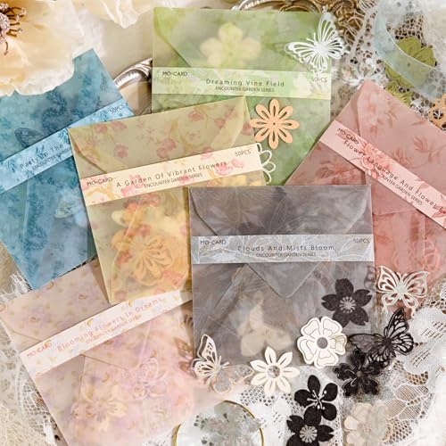 300PCS Vintage Scrapbook Paper Textured Journaling Scrapbooking Supplies Kit Hollow Out Decorative Craft Paper Assorted for Bullet Junk Journals Card Making Craft DIY, Encounter Garden - color: Encounter Garden
