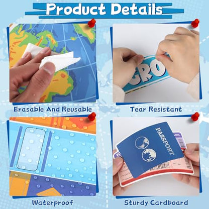 Reading Travel Bulletin Board Decorations Set Blue Reading is an Adventure Bulletin Board Classroom Decorations Motivational Signpost Paper Cutouts for Back to School Library Chalkboard Wall Decor - style: Blue Travel