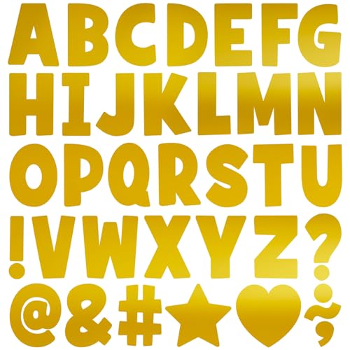 Bulletin Board Letters 108 PCS Letter Stickers Large Alphabet Stickers, Self Adhesive Vinyl Waterproof Letters Sticker for Mailbox Signs Poster Board Classroom Decor & DIY Crafts (Gold, 4 Inch) - color: Gold, size: 4 Inch