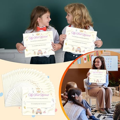 First Haircut Certificate, Princess First Haircut Keepsake Award Gifts for Kids Baby, 1st Hair Cut Souvenir Milestone Marker Supplies, 25 Pack Achievement Certificates of Recognition, 29 - style: Princess