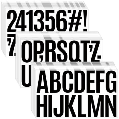 520 Pcs Letter Stickers Vinyl Mailbox Numbers and Letters, 30 Sheets Large Alphabet Number Stickers Self-Adhesive Waterproof Sticker Letters for Window Vehicle Bulletin Poster Board (Black, 3 Inch) - color: Black, size: 3 Inch