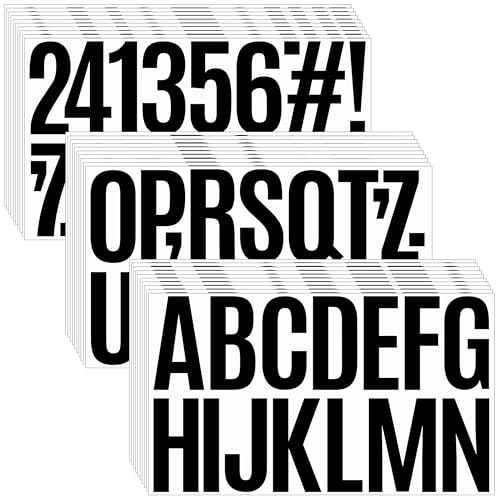 520 Pcs Letter Stickers Vinyl Mailbox Numbers and Letters, 30 Sheets Large Alphabet Number Stickers Self-Adhesive Waterproof Sticker Letters for Window Vehicle Bulletin Poster Board (Black, 3 Inch) - color: Black, size: 3 Inch
