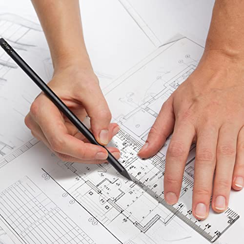 32 Pack 6 Inch Mini Rulers Bulk Plastic Small Rulers with Inches and Centimeters, Drafting Measuring Tool Set for Classroom Kids Student School Office Supplies(6 Inch,Clear) - color: Clear
