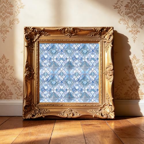 PRSTINCOL Scrapbook Paper,16 Sheets 6 x 6 Inch Blue Windowpane Style Scrapbook Supplies,Single-Sided Vivid Origami Decoupage Paper for DIY Crafts, Card Making, Art Journaling - color: Blue_Windowpane