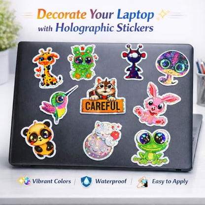 36 Sheets Holographic Sticker Paper Holographic Clear Vinyl Self Adhesive Waterproof Transparent Laminating Sheets Rainbow Overlay with A4 (11.7 x 8.3 Inch) 6 Styles Mixed - style: 36 mixed