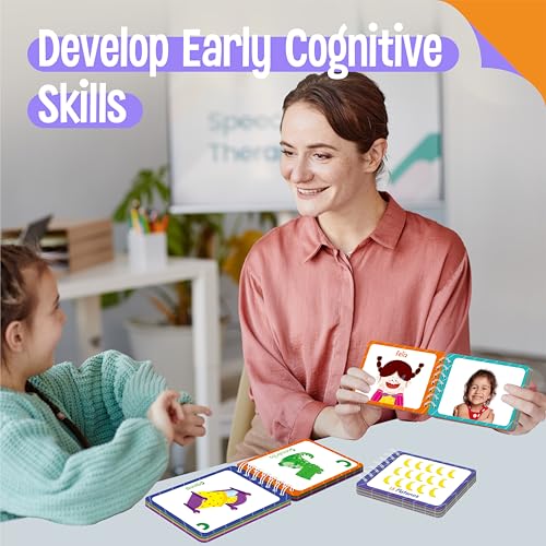 4 Spanish Learning Flipbooks, Double-Sided Printed Mini Book Set, Alphabet A-Z, Number 1-20, Feelings and Emotions, Shapes and Colors Mini Board Books Set, Early Educational Tool for Kids - style: Spanish Learning