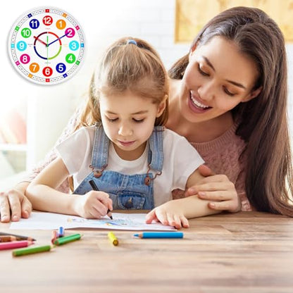 Kids Wall Clock - Non-Ticking, Battery-Operated Time Teaching Clock for Kids, Ideal for Children’s Bedrooms, Playrooms, and Stylish Home Décor – White, 12 Inch - size: 12 Inch