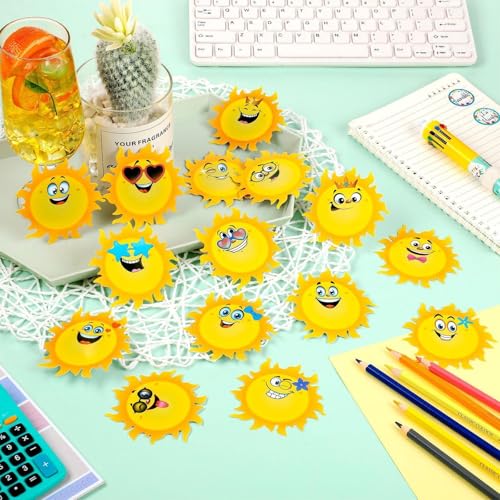Zonon 90 Pcs Sun Cutouts Classroom Bulletin Board Decoration for Office Classroom Party Bulletin Board Wall Chalkboard Home Decor - style: Sun Style