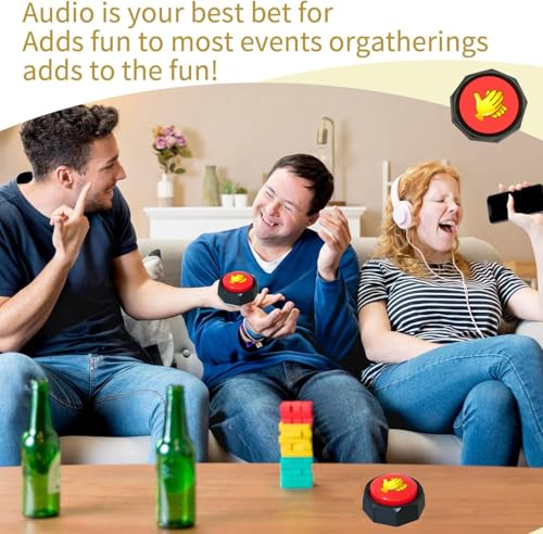 Applause Button - Button Applauds When Pressed - Add Extra Fun to Your Life-Easy Buttons-Sound Buzzer with Applause Noise Maker Buzzer