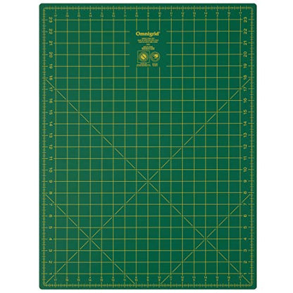 Dritz Omnigrid Double Sided Mat, 18" x 24" 45cm x 60cm, Green - size: 24.8"L x 18.9"W
