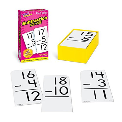 Trend Enterprises: Subtraction 13-18 Skill Drill Flash Cards, Exciting Way for Everyone to Learn, Self-Checking Design, Great for Skill Building and Test Prep, 99 Cards Included, Ages 6 and Up
