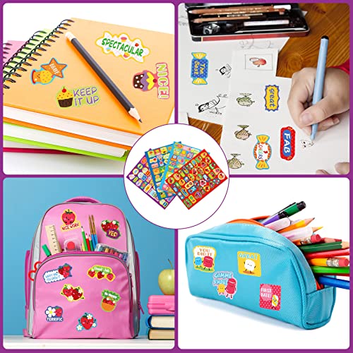 Eersida 750 Pcs Scented Smelly Reward Stickers for Kids Classroom, Motivational Scratch Dessert and Fruit Stickers for Teachers School Classroom Supplies Students Awards(Dessert Scents,Classic Style) - style: Classic