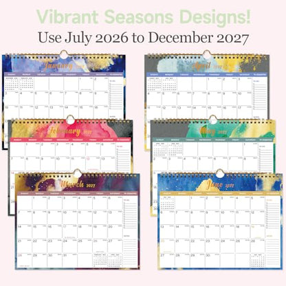 Lbylyhxc 2026-2027 Calendar - Includes July 2026 to December 2027-18 Monthly Wall Calendar 2026 - 2027, 11 x 8.5 Inches.Thick Paper with Julian Dates and Block for New Year and Christmas Presents (Calendar 2026-2027 Inks) - color: Calendar 2026-2027 Inks