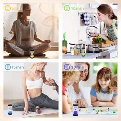 Shindel Sand Timers, 6PCS Colorful Hourglass Sandglass Timer 1/3/5/10/15/30 Minutes Sand Clock Timer for Kids Games Classroom Kitchen Cooking Office (Pack of 2) - size: Medium (Pack of 2)