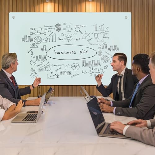 Magnetic Glass Whiteboard - Glass Dry Erase Board 48"x96" Large Frameless Board for Walls Office School and Home - color: White, size: 48" x 96"