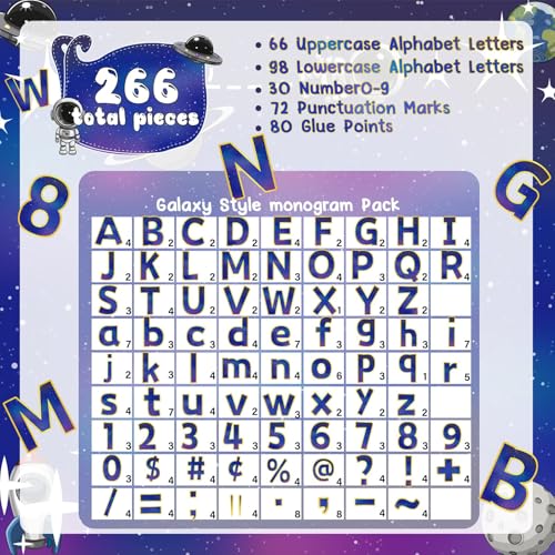 266 Pcs Letters Combo Pack Set Bulletin Board Letters Thanksgiving Fall Letters and Number Accents Bulletin Board Display Home Decor - style: Galaxy