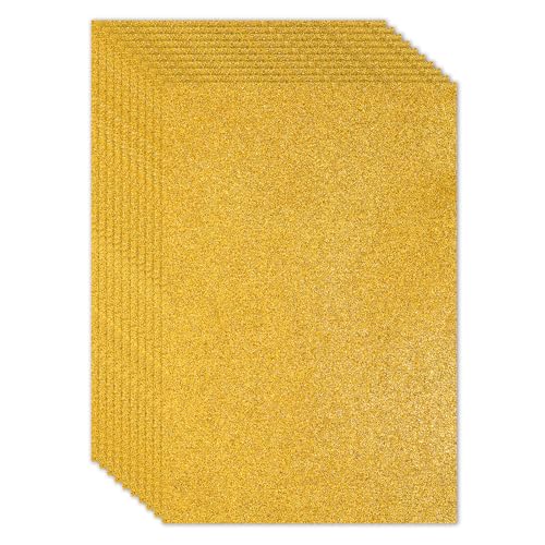 PATIKIL 2mm(1/10") Thick Adhesive Glitter Foam Sheet 16x24inch(40x60cm) Gold Tone, EVA Shiny Foam Board for Craft, 6 Pcs - color: Gold Tone