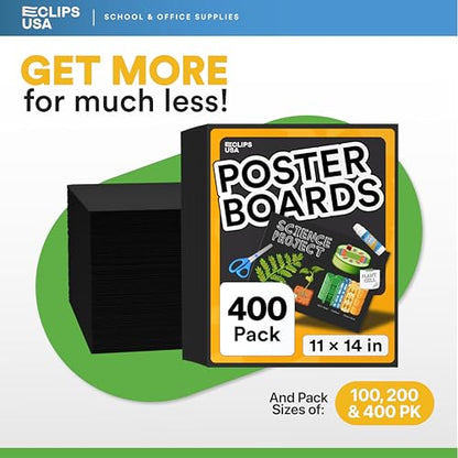 Poster Board Black Poster Paper 11x14 Black Poster Board Bulk Posteboard School Supplies (100 Pack) - size: 100 Pack